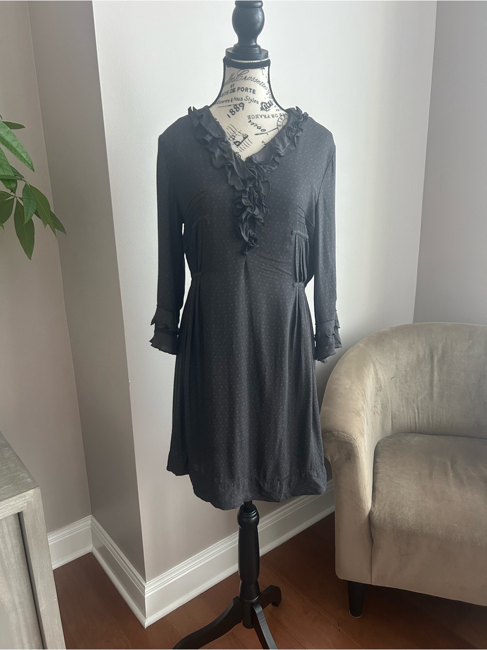 Cop.Copine Designer Dress in Charcoal Gray - Taille 38
